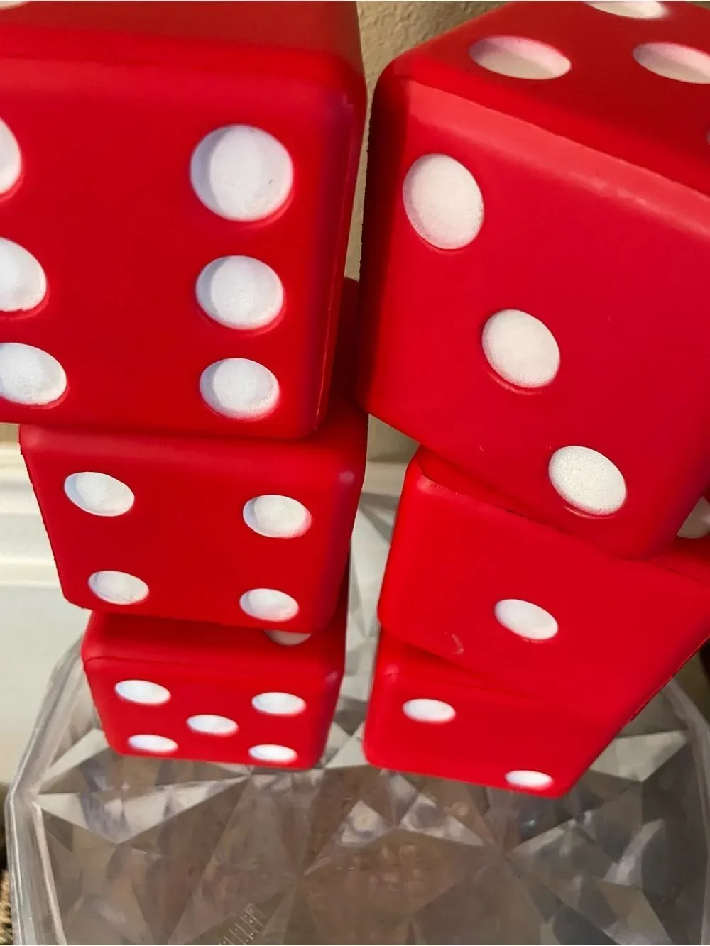 Go To Sports Huge Dice set of 6 Dice Red and White!